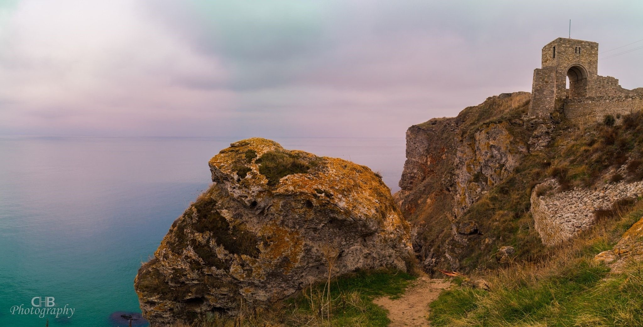 The St. Nicholas Chapel of Cape Kaliakra and a view across the sea